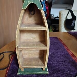 Source Unknown Green and Brown Boat Shelf